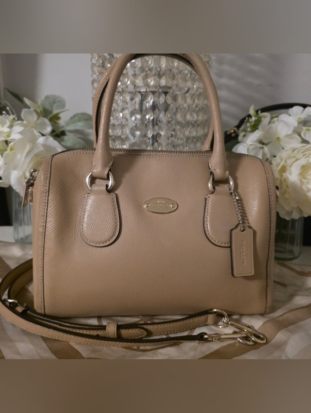 Coach Beige Leather Satchel